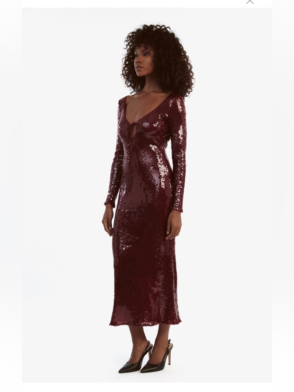 Bardot Red Sequin Tie-Front Maxi Dress